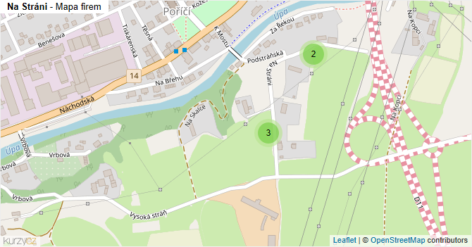 Na Stráni - mapa firem