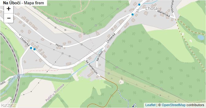 Na Úbočí - mapa firem