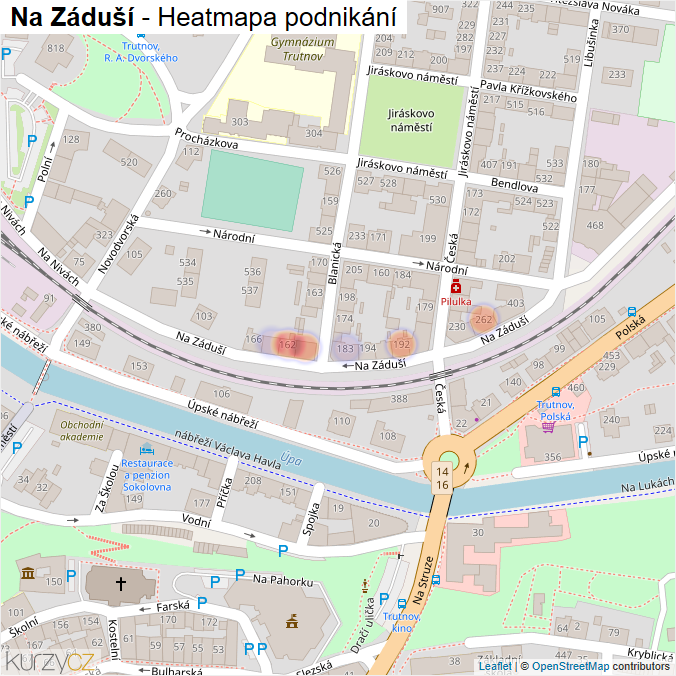 Mapa Na Záduší - Firmy v ulici.