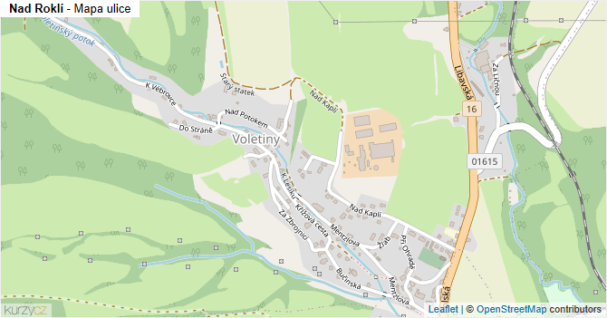 Nad Roklí - mapa ulice