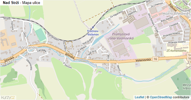 Nad Strží - mapa ulice