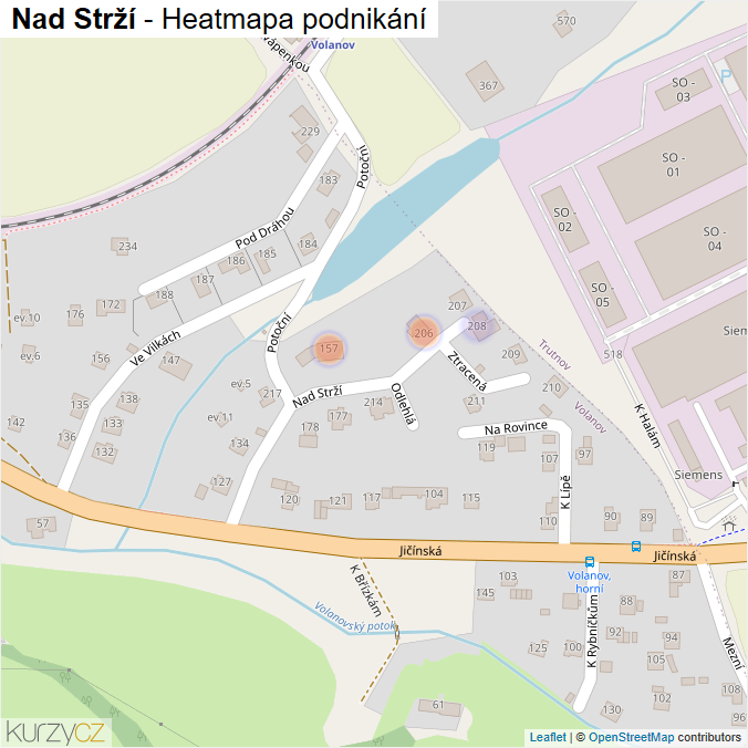 Mapa Nad Strží - Firmy v ulici.