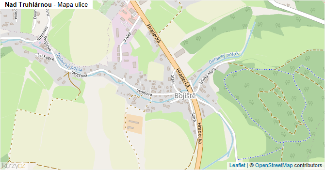 Nad Truhlárnou - mapa ulice