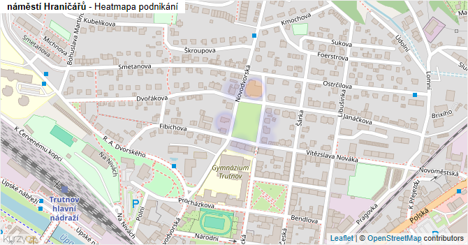 náměstí Hraničářů - mapa podnikání
