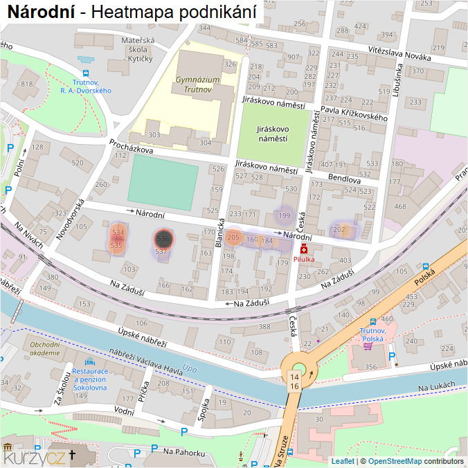 Mapa Národní - Firmy v ulici.