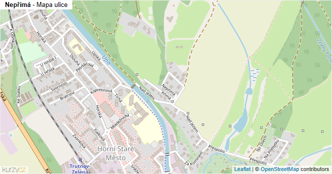 Nepřímá - mapa ulice