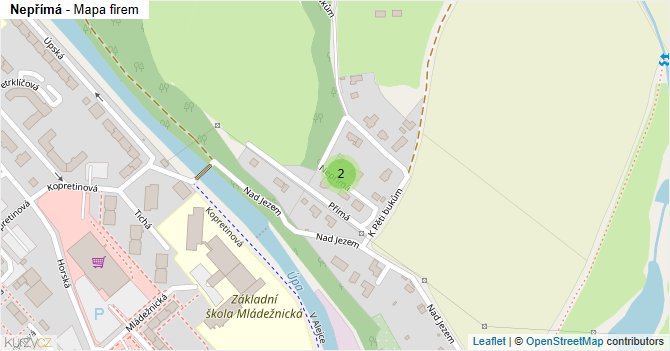 Nepřímá - mapa firem