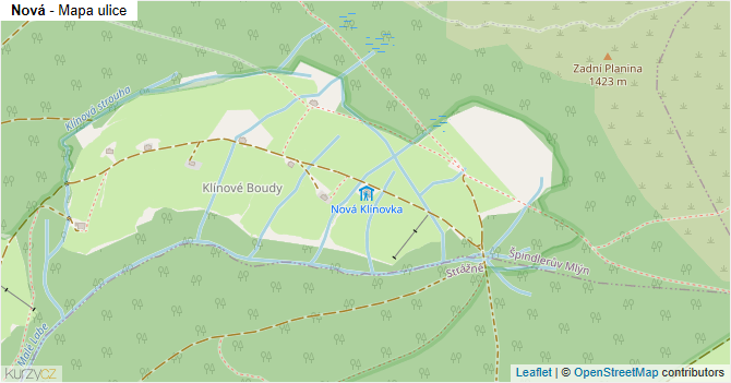 Nová - mapa ulice