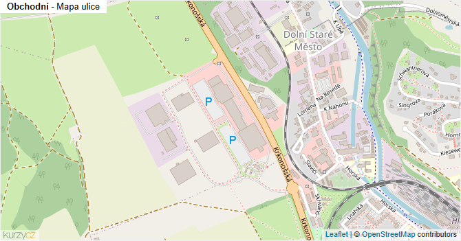 Obchodní - mapa ulice