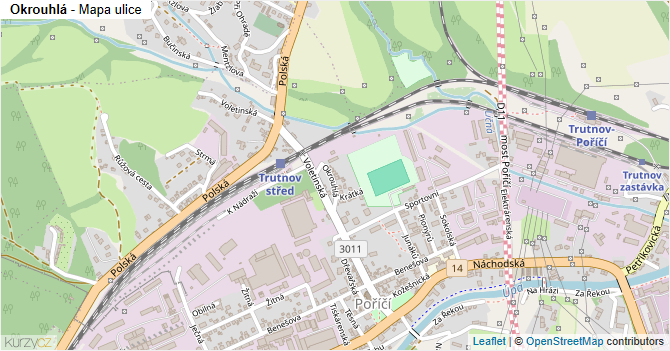 Okrouhlá - mapa ulice