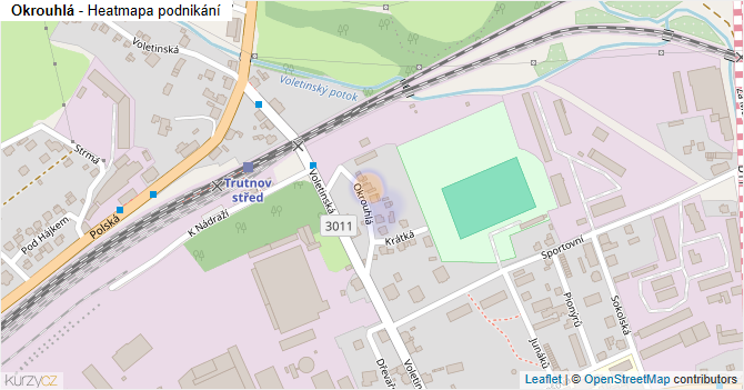 Okrouhlá - mapa podnikání