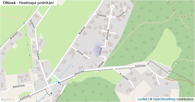 Olšová - mapa podnikání