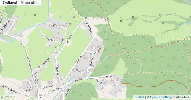 Osiková - mapa ulice