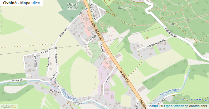 Oválná - mapa ulice