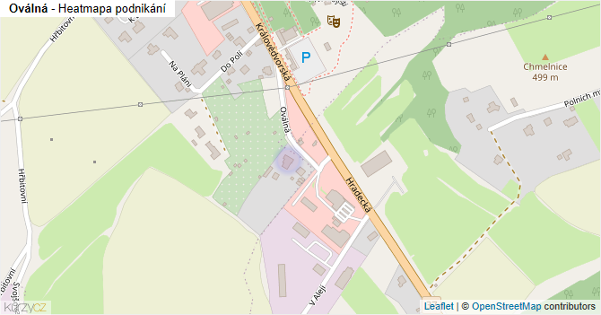 Oválná - mapa podnikání
