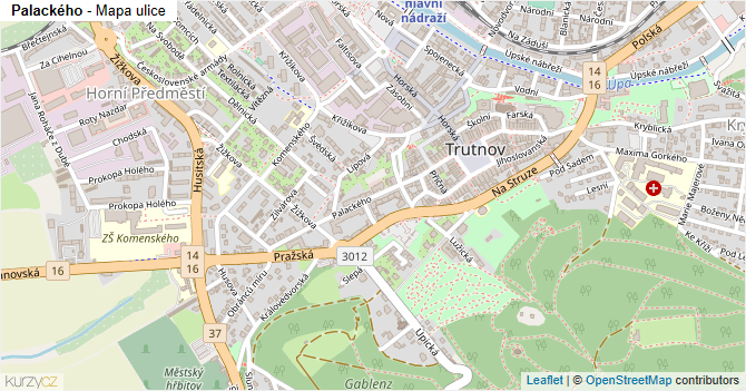 Palackého - mapa ulice