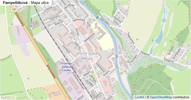 Pampelišková - mapa ulice