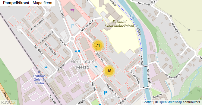 Pampelišková - mapa firem
