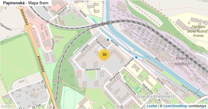 Papírenská - mapa firem
