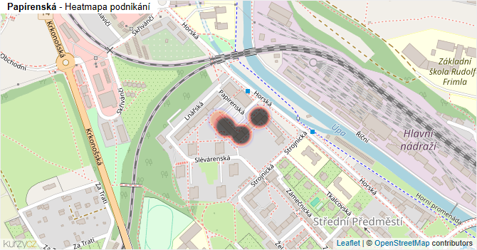 Papírenská - mapa podnikání