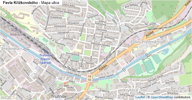 Pavla Křížkovského - mapa ulice