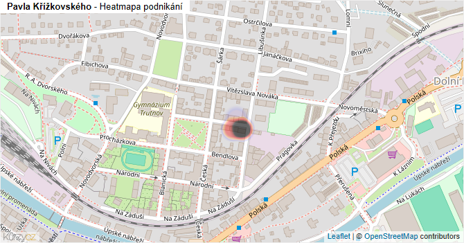 Pavla Křížkovského - mapa podnikání