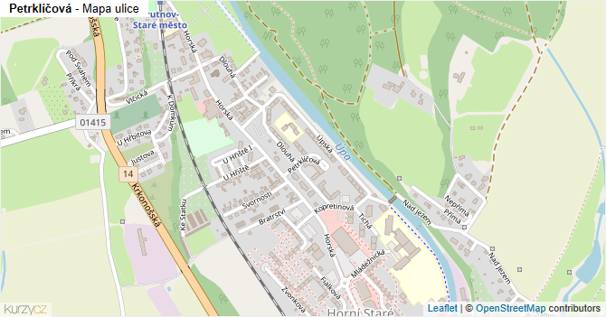 Petrklíčová - mapa ulice