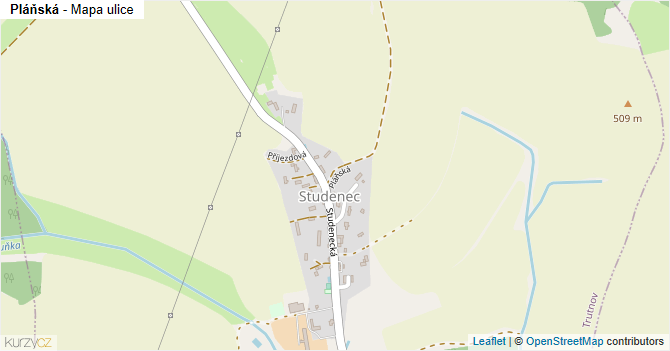 Pláňská - mapa ulice