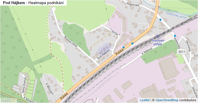 Pod Hájkem - mapa podnikání