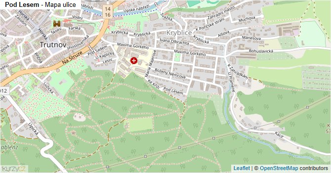 Pod Lesem - mapa ulice