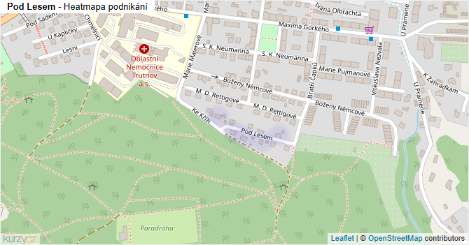 Pod Lesem - mapa podnikání