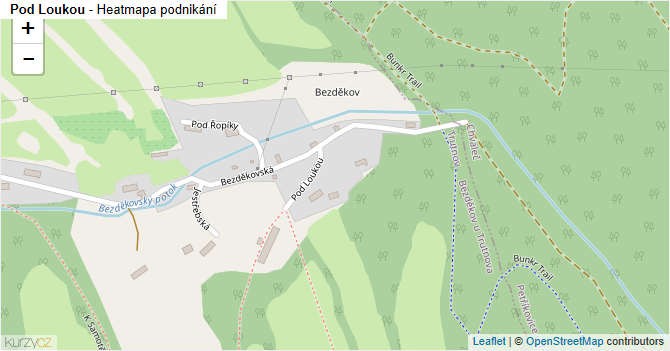 Pod Loukou - mapa podnikání