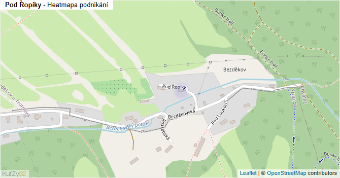 Pod Řopíky - mapa podnikání