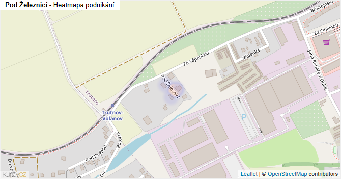 Pod Železnicí - mapa podnikání
