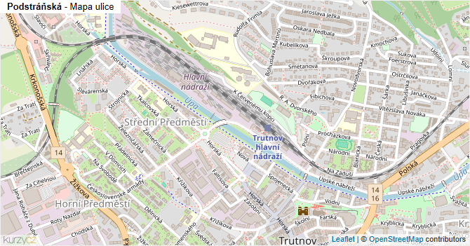 Podstráňská - mapa ulice