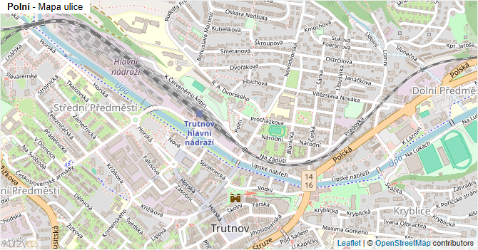 Polní - mapa ulice