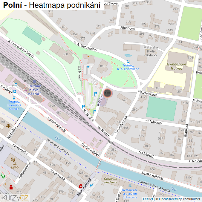 Mapa Polní - Firmy v ulici.