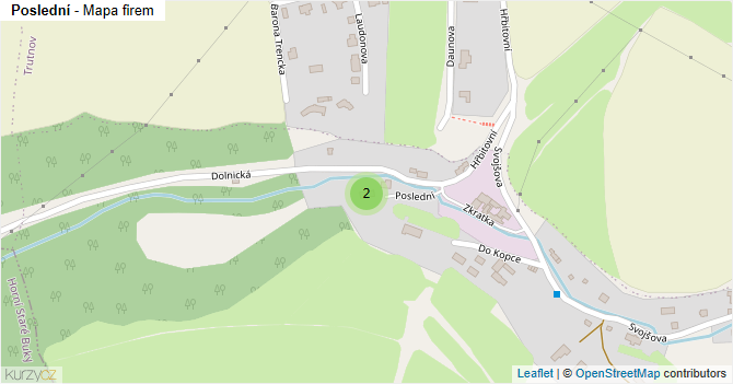 Poslední - mapa firem