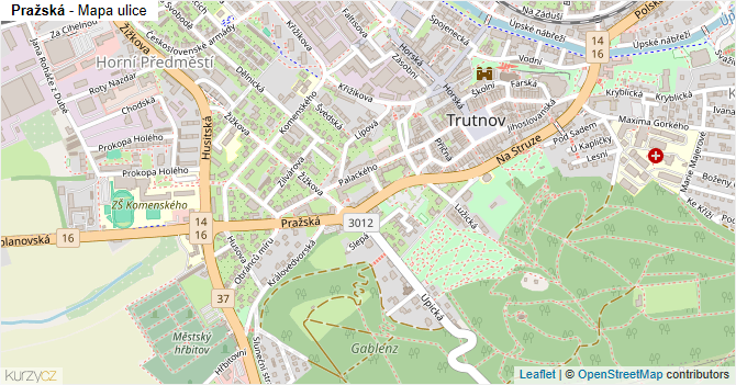 Pražská - mapa ulice