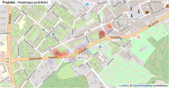 Pražská - mapa podnikání