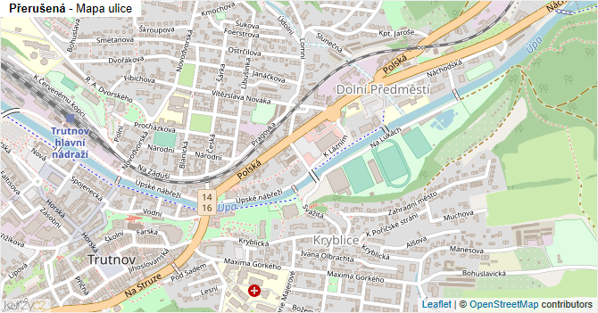 Přerušená - mapa ulice