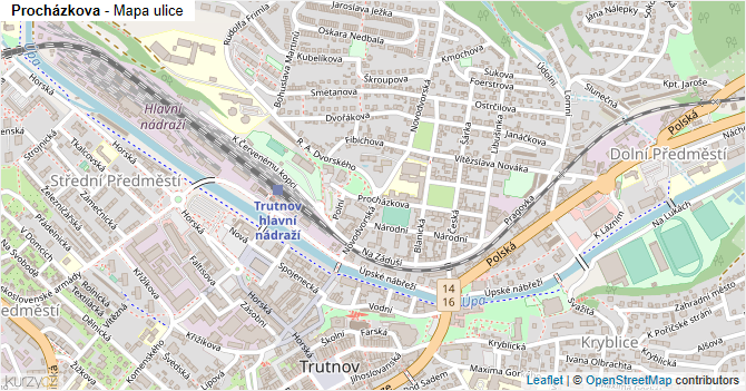 Procházkova - mapa ulice