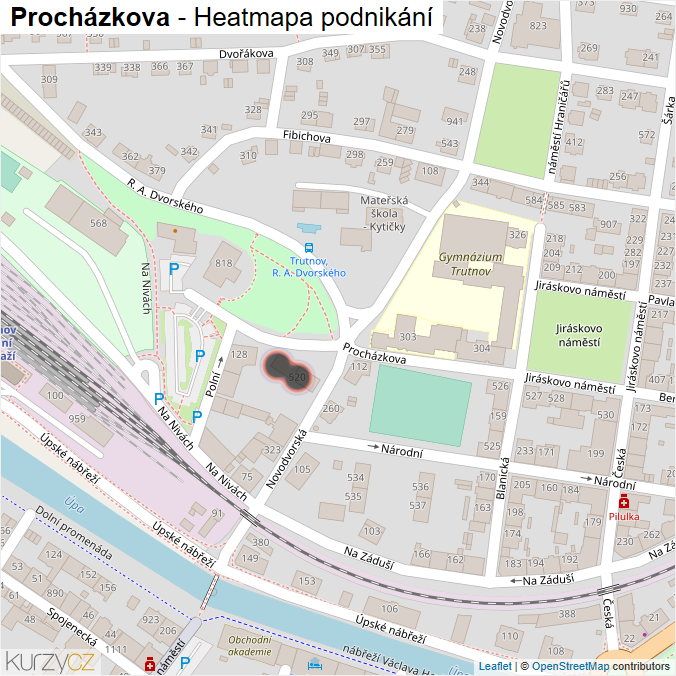 Mapa Procházkova - Firmy v ulici.