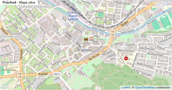 Průchod - mapa ulice