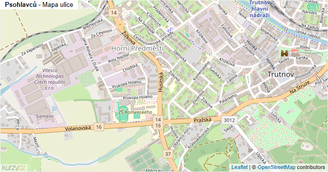 Psohlavců - mapa ulice