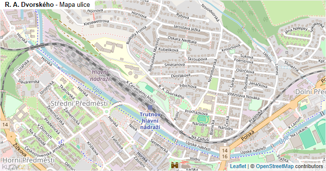 R. A. Dvorského - mapa ulice