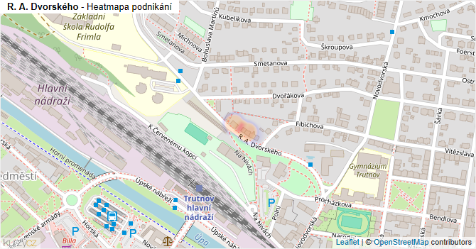 R. A. Dvorského - mapa podnikání