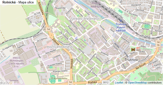 Rolnická - mapa ulice