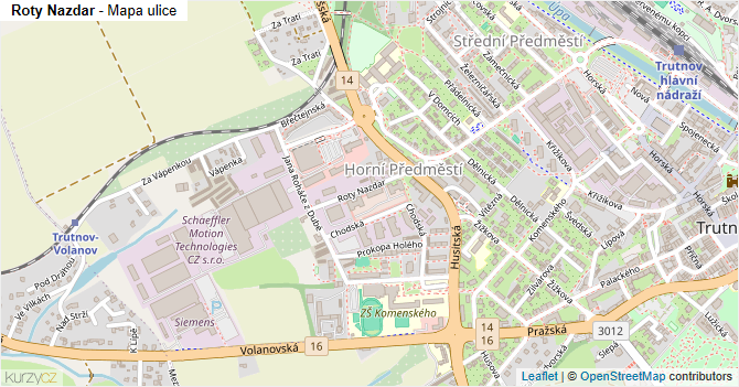 Roty Nazdar - mapa ulice