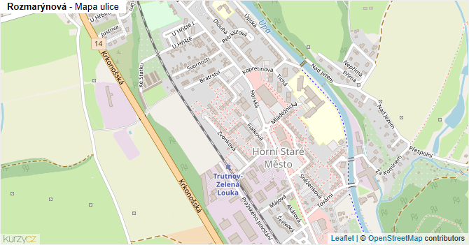 Rozmarýnová - mapa ulice